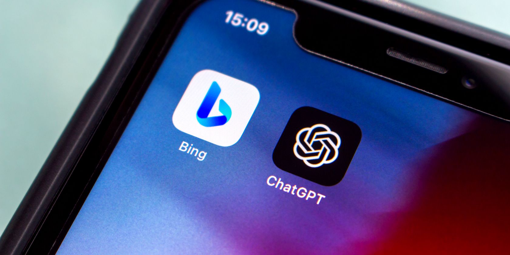 bing app and open ai app on smartphone screen feature