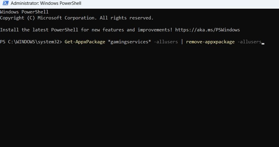 PowerShell 中的删除游戏服务命令