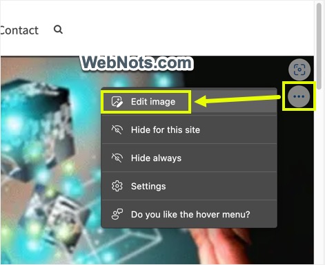 从 Edge 中的悬停菜单编辑图像