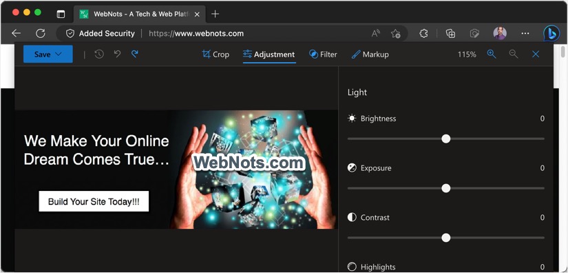 调整边缘图像的光线和颜色