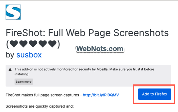 在 Firefox 中添加 FireShot 扩展