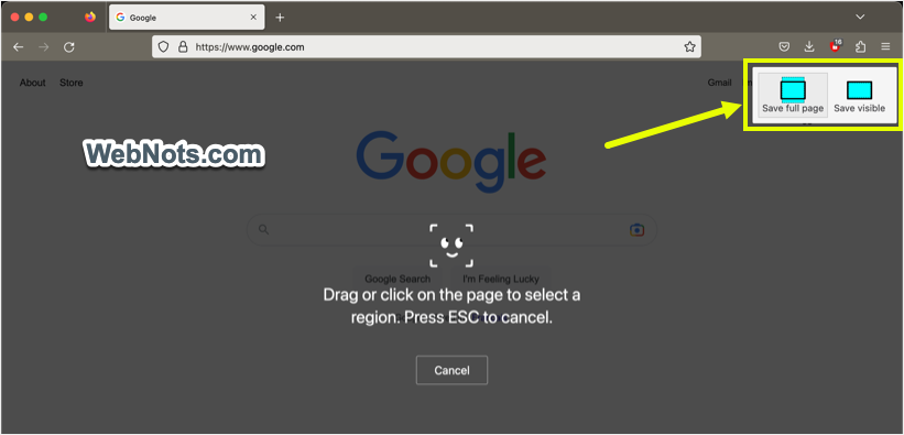 在 Firefox 中滚动截图
