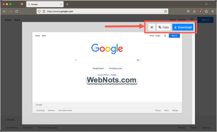 在 Firefox 中下载整页截图