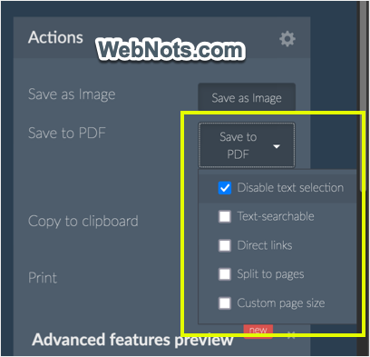 FireShot 中的 PDF 保存选项