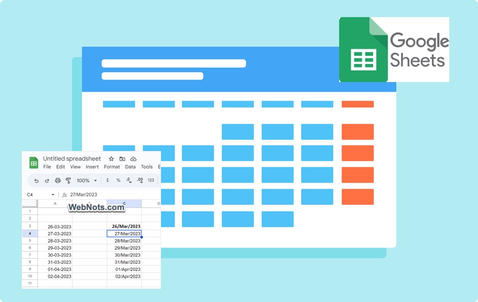 Insert Date and Change Formats in Google Sheets