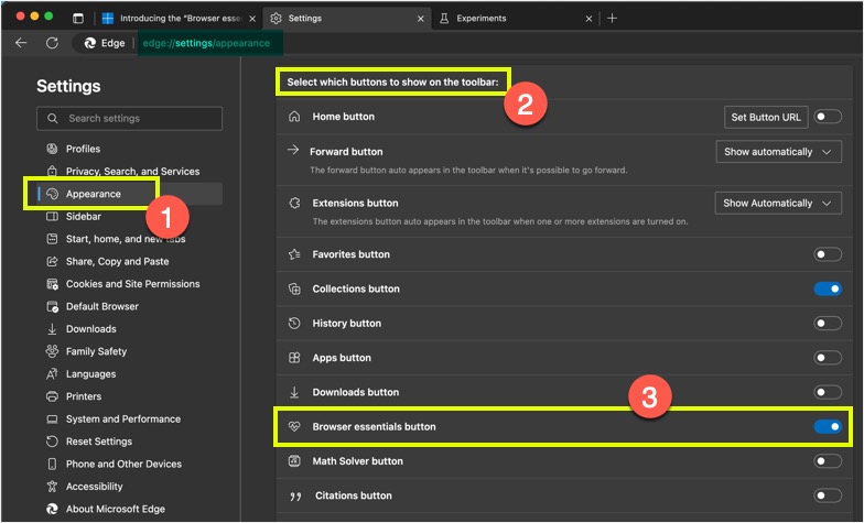 如何在Microsoft Edge中启用和使用Browser Essentials - INFOXIAO