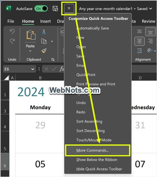 选择更多命令菜单
