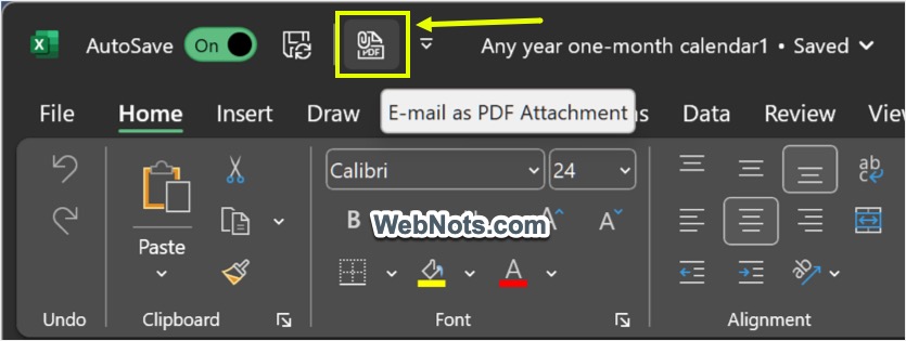 在 Excel 快速访问工具栏中添加电子邮件作为 PDF 附件