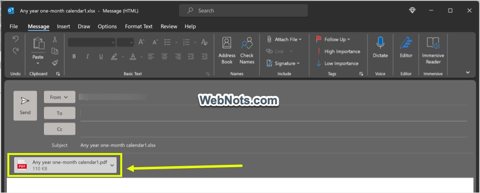 Outlook 电子邮件中附加的 PDF