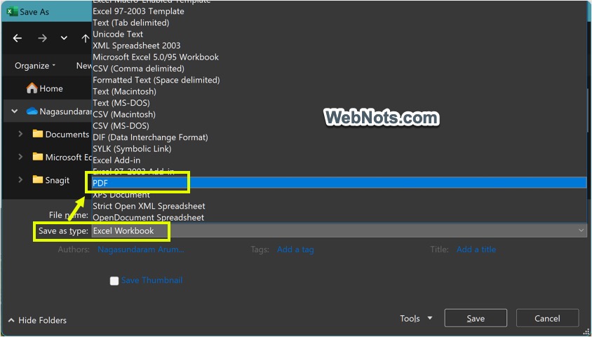 选择 PDF 另存为 Excel