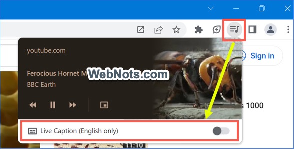 从媒体控制图标切换 Chrome 中的实时字幕