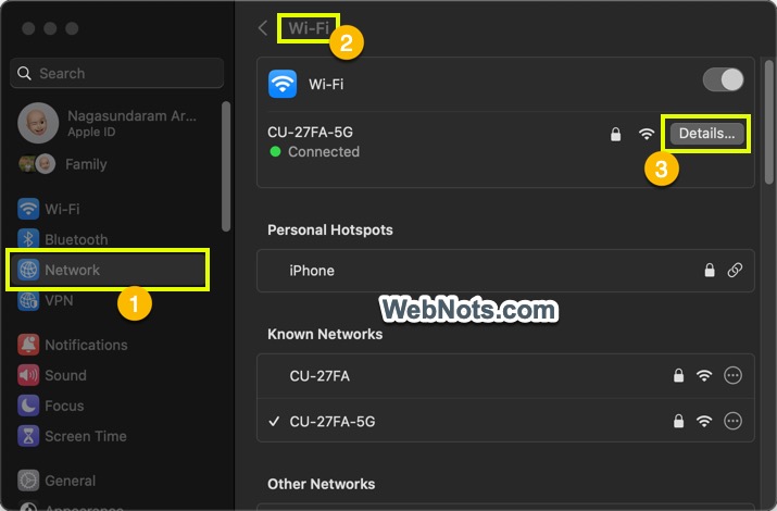 在 macOS 中查看网络详细信息