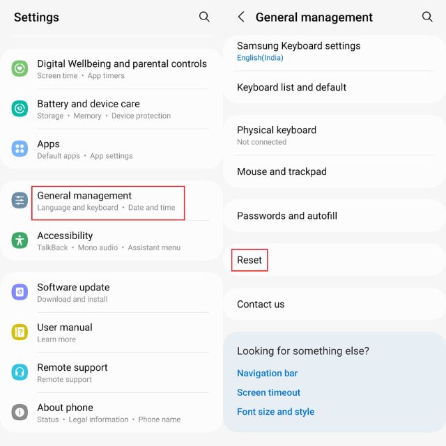 一般管理中的重置选项 1