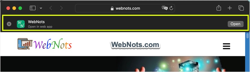 在 Safari Mac 的 App Notification 中打开