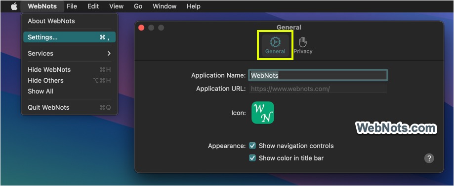 Web 应用程序常规设置