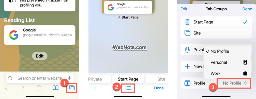 在 Safari iPhone 中分配配置文件