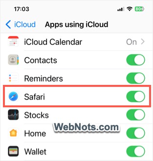 在 iPhone 中禁用 Safari iCloud 同步