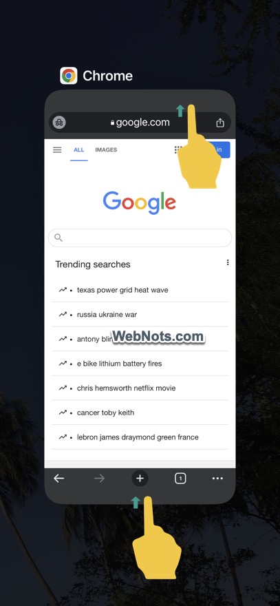 关闭 iPhone 中的 Chrome 应用程序