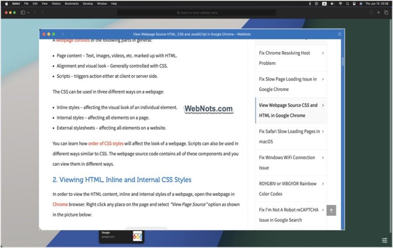 Create Web Apps in Safari Mac
