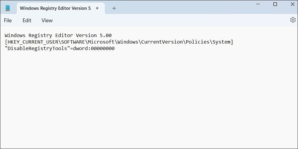 创建 Reg 文件以在 Windows 上启用注册表编辑器访问