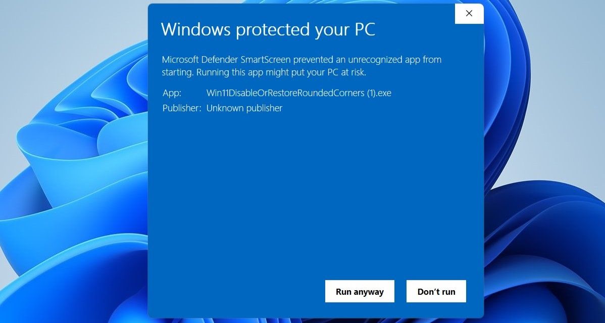 Microsoft Defender SmartScreen 窗口