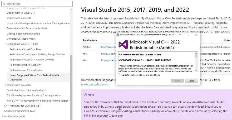 Microsoft Visual C++ 2022 窗口 