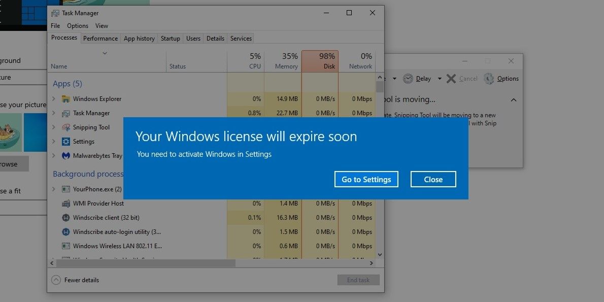 Windows 上的“您的 Windows 许可证即将过期”错误