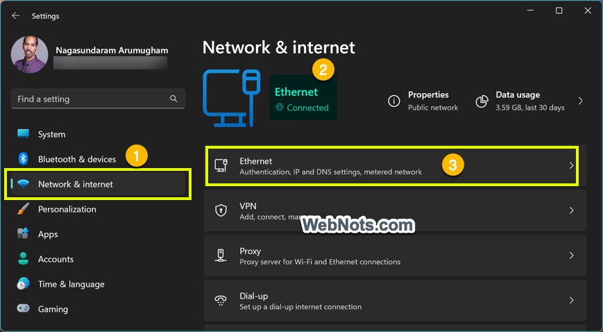 在 Windows 11 中选择活动网络连接