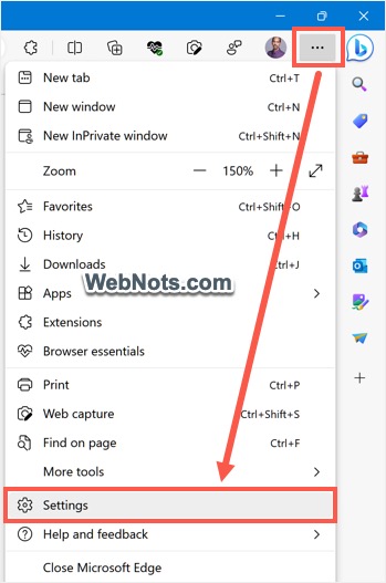 打开边缘设置页面