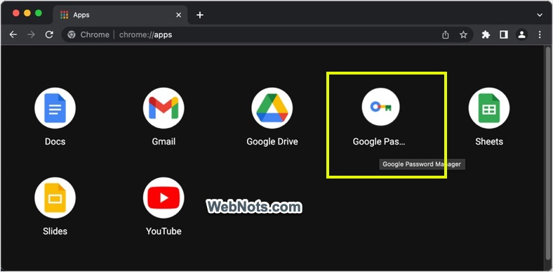 Chrome 中的 Google 密码管理器应用