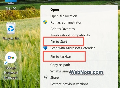 将 Google 密码管理器添加到任务栏