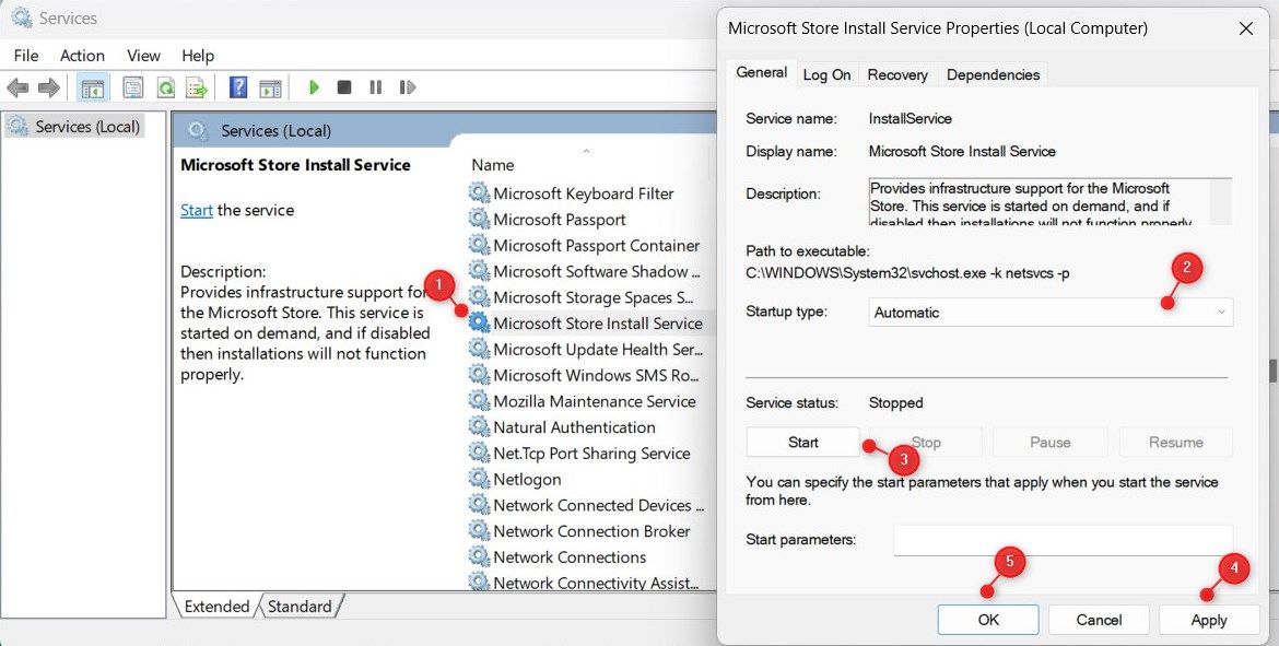 检查 Microsoft Store 安装服务