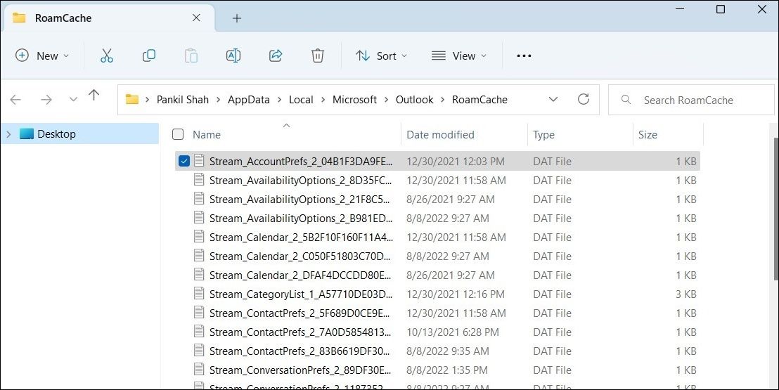 删除 Outlook 缓存数据