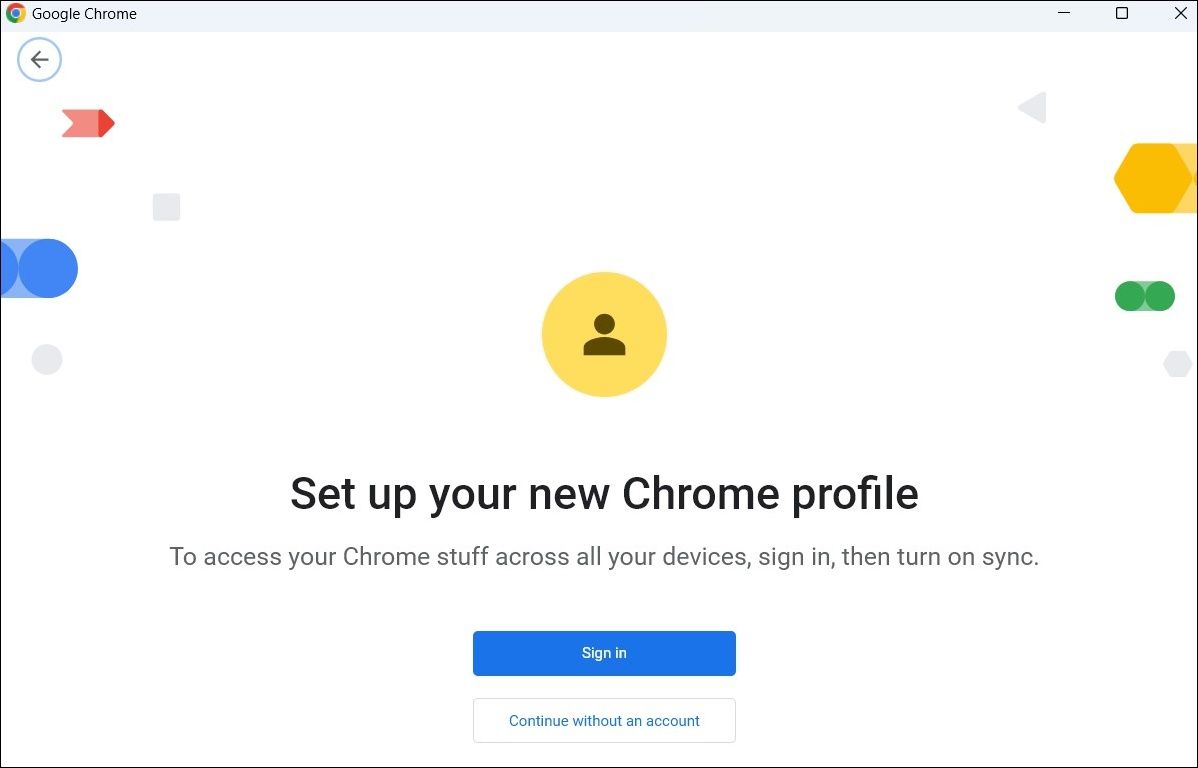 设置新的 Chrome 配置文件