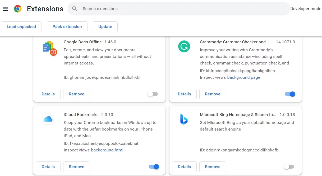 删除任何有问题的扩展