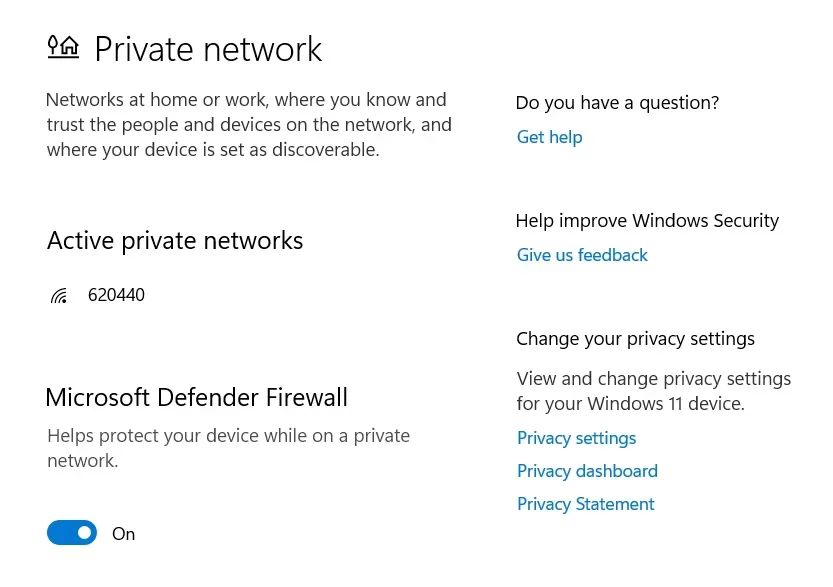 暂时禁用 Microsoft Defender 防火墙