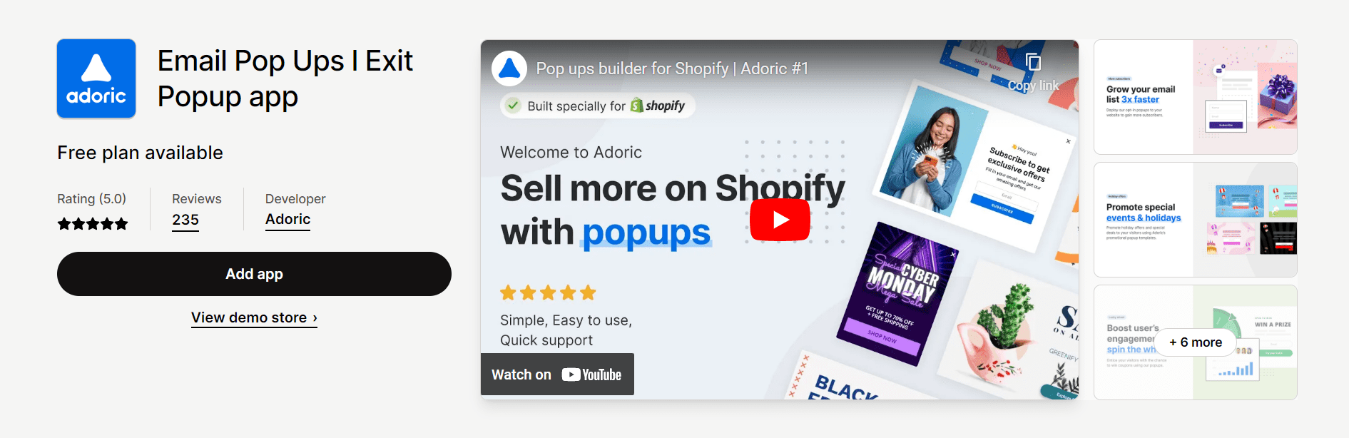 Adoric Shopify 应用程序