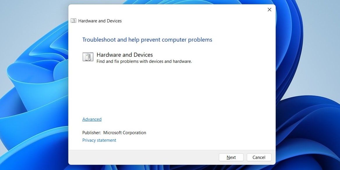 Windows 上的硬件和设备故障排除程序
