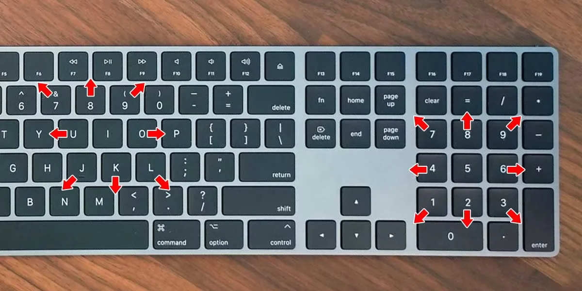 mouse keys controls on apple keyboard