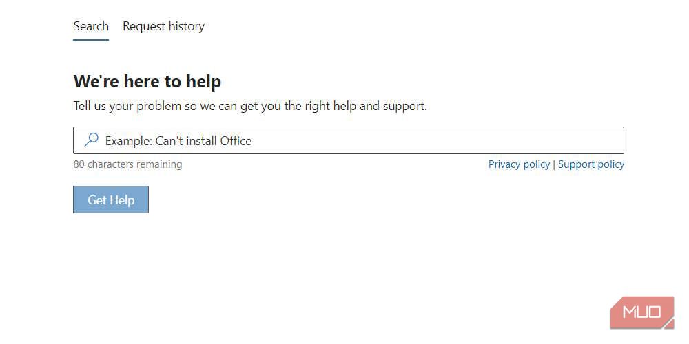 在 Microsoft 支持页面上搜索帮助