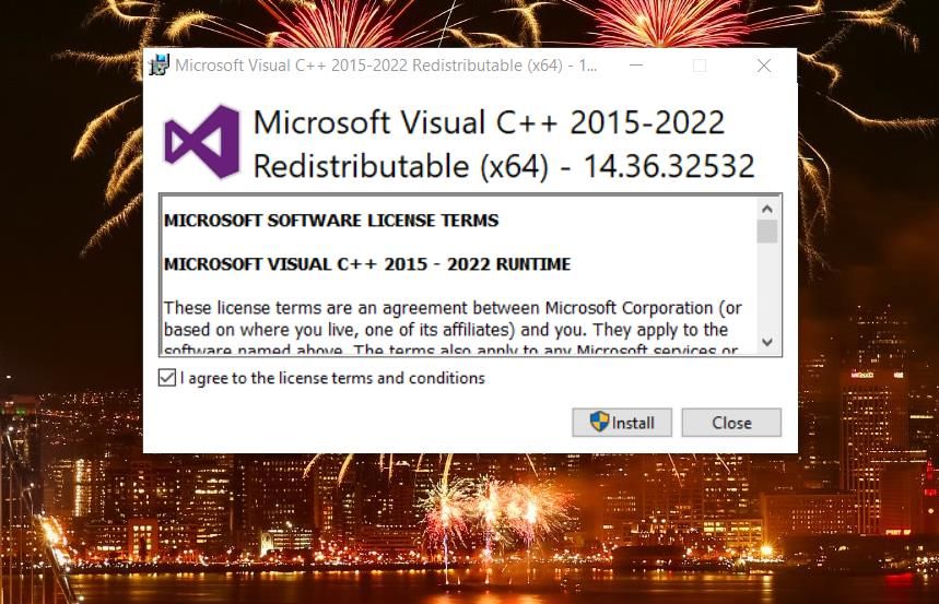 Visual C++ 的安装选项