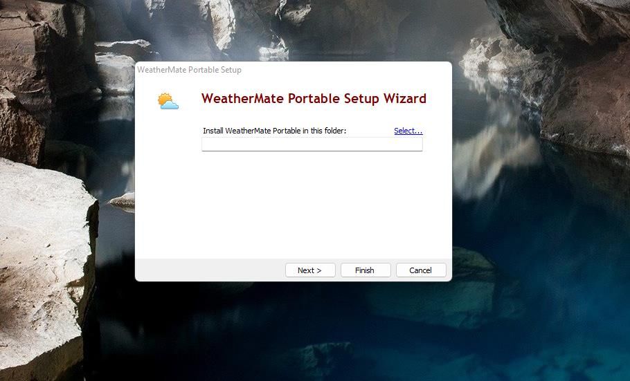 WeatherMate 便携式设置窗口 