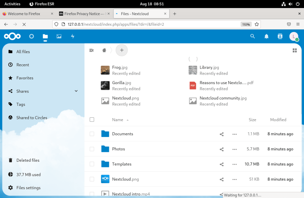 Debian 12 Linux 上的 Nextcloud 安装