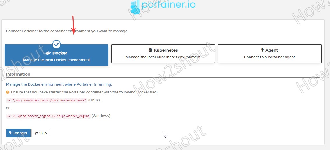 将Portainer连接到容器环境 将Portainer连接到容器环境
