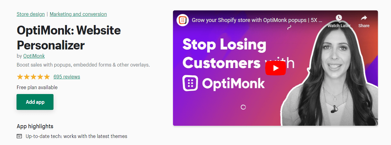 Optimonk Shopify 追加销售弹出窗口