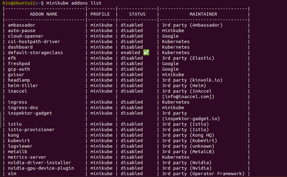 Minikube 附加组件