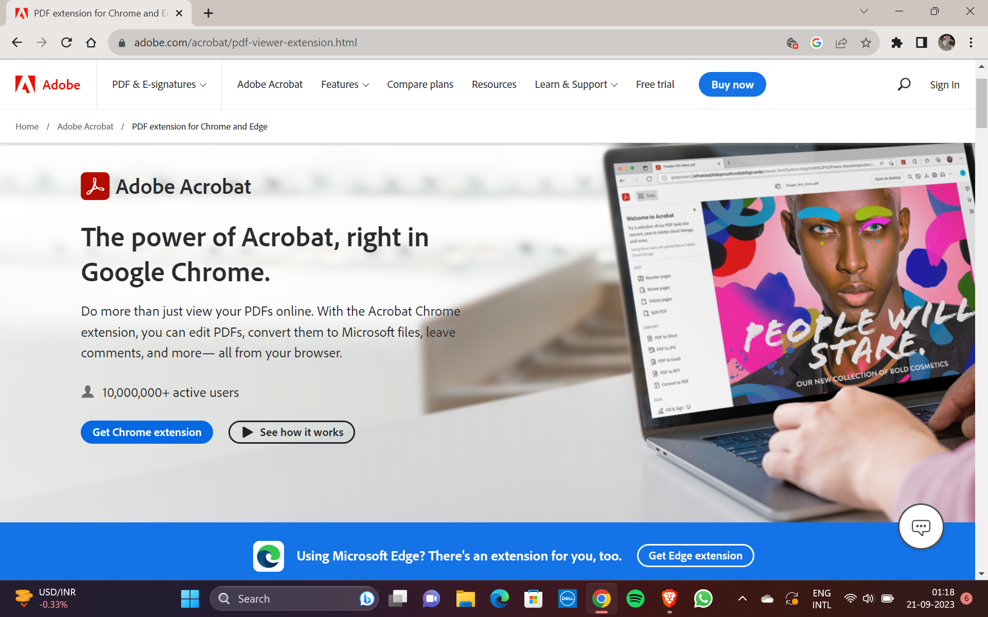 官方 Chrome 和 Edge Adob​​e Reader 扩展页面