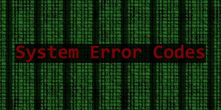 system code with error message