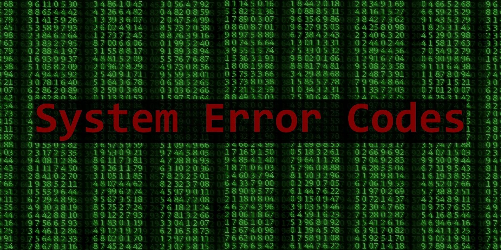 system code with error message