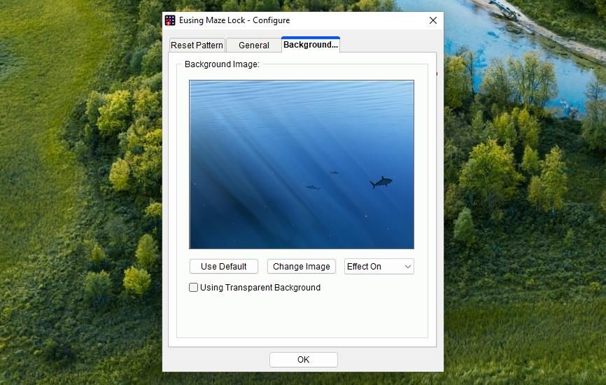 Eusing Maze Lock 中的背景选项卡 